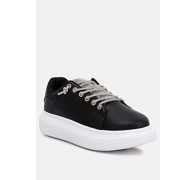 London Rag Jaxen rhinestones lace up sneakers
