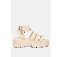 dewey faux leather gladiators