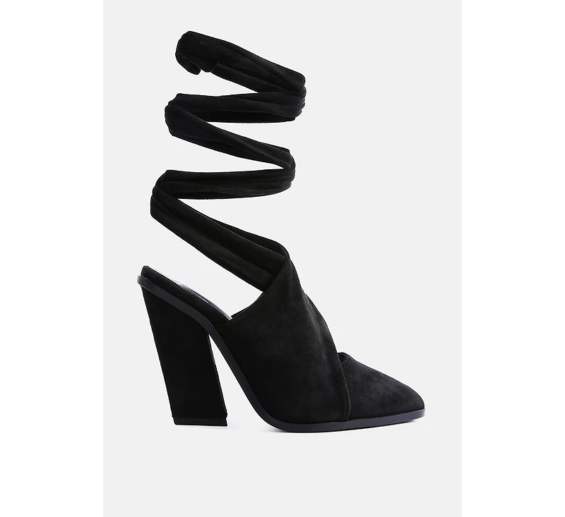 Mama Fav Lace Up Block Heel Mules Women