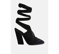 Mama Fav Lace Up Block Heel Mules Women