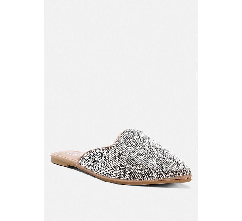 rayen rhinestones embellished mules