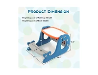 Slickblue Toddler Convertible Activity Table Set Easel with Erasable Whiteboard-Blue