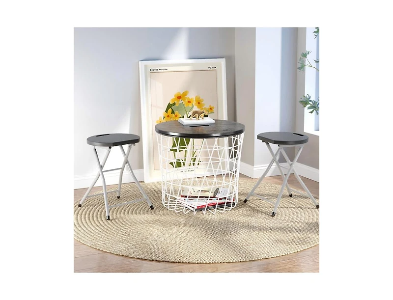 Slickblue 28 Inch Portable Folding Stools with 330lbs Limited Sturdy Frame