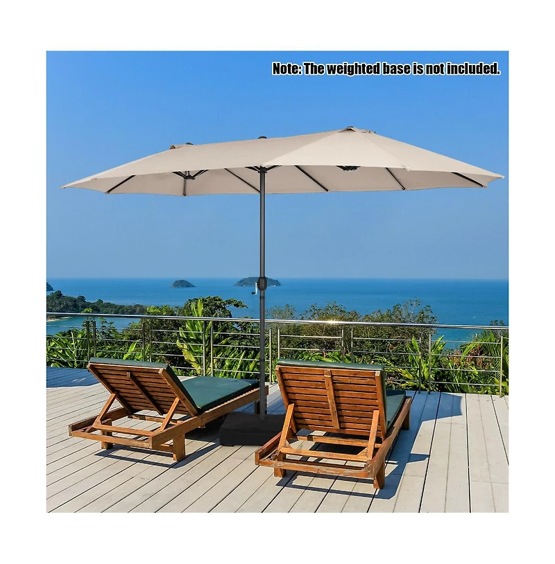 Patio Double-Sided Umbrella with Hand-Crank for Easy Outdoor Shade Control