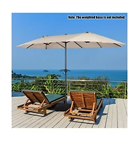 Patio Double-Sided Umbrella with Hand-Crank for Easy Outdoor Shade Control