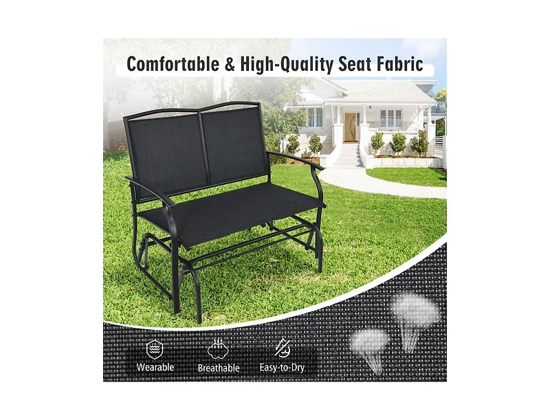 Slickblue Iron Patio Rocking Chair for Outdoor Backyard and Lawn