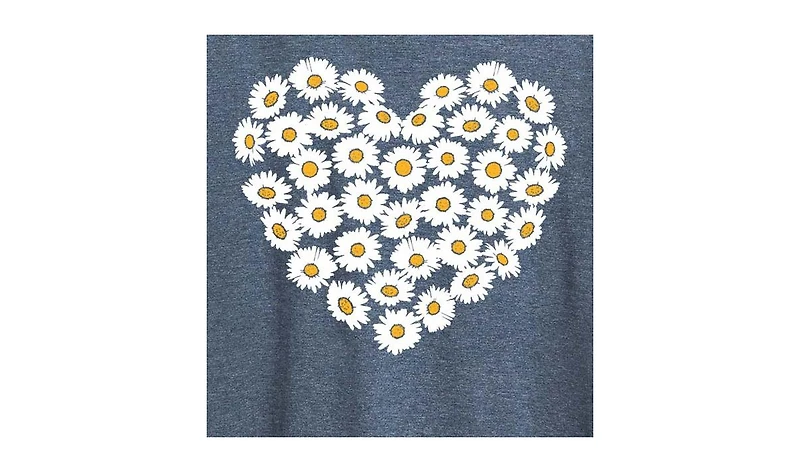 Hybrid Apparel Daisy Heart Plus Graphic T-Shirt