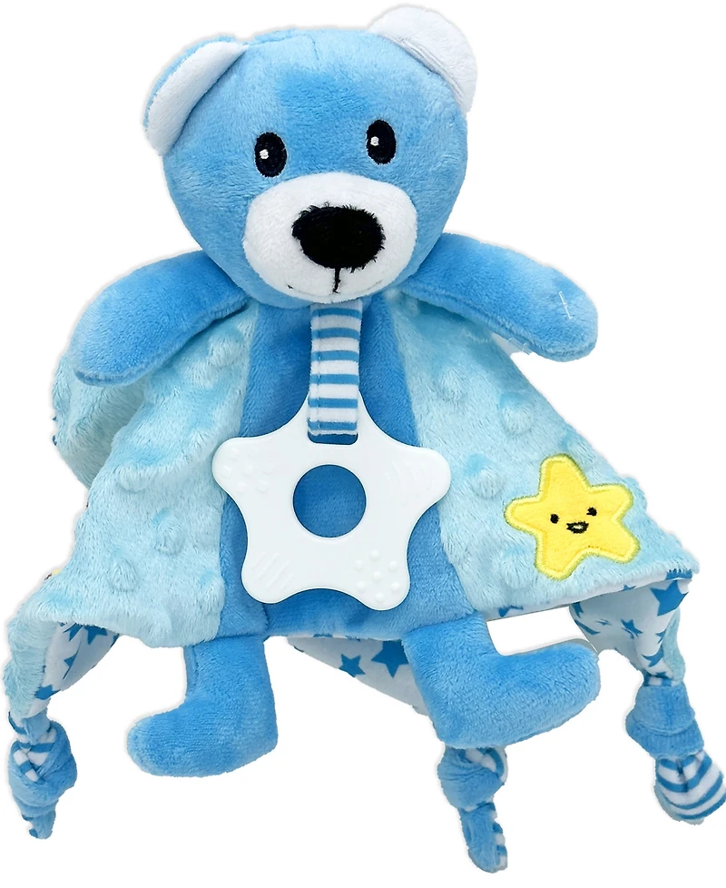 Tendertyme Baby Boys and Girls 3 Piece Fleece Blanket Taggy Toy Gift Assortment