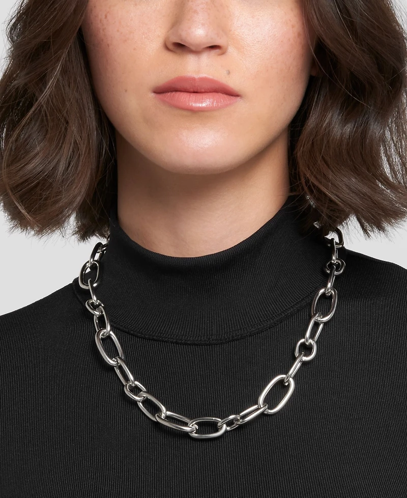 Adornia Silver Chunky Link Necklace