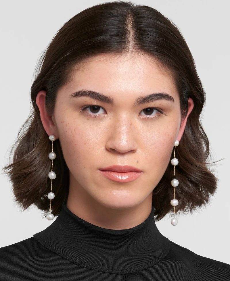 Adornia Gold Freshwater Cultivated Pearl Sweeper Earrings