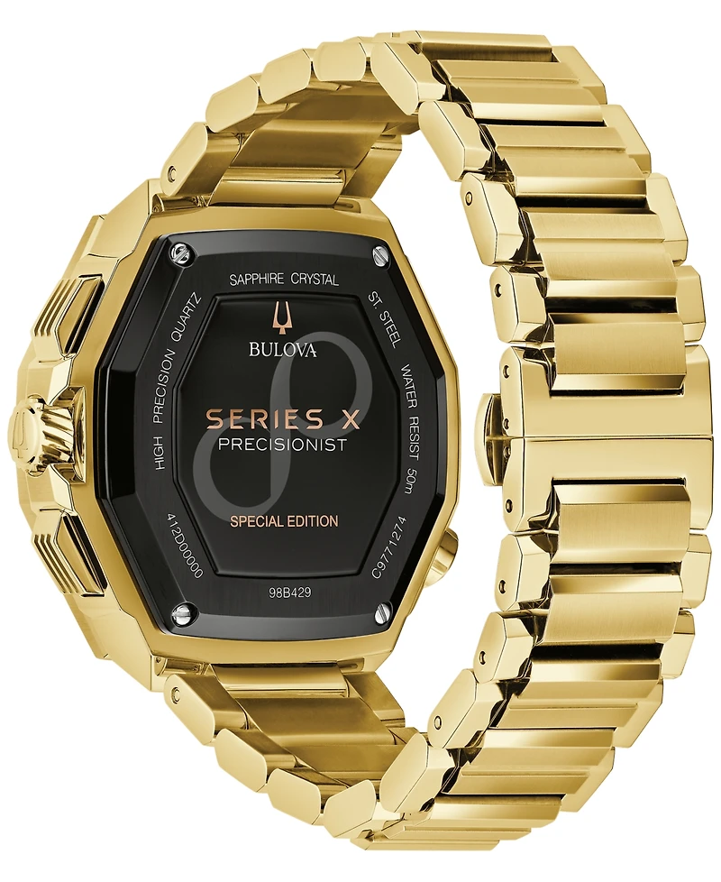 Bulova Men's Chronograph Series X Precisionist Gold-Tone Stainless Steel Bracelet Watch 45mm