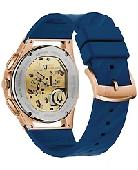 Bulova Men's Chronograph Marc Anthony Curv Blue Epdm Rubber Strap Watch 44mm