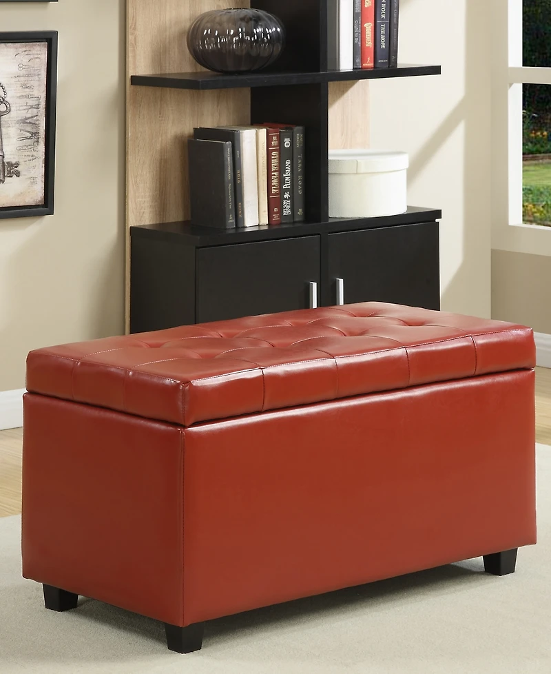 Verona Faux Leather Storage Ottoman