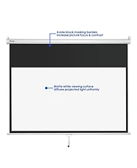 Instahibit 72" 16:9 4K Manual Projection Screen Pull Down Projector Home Movie