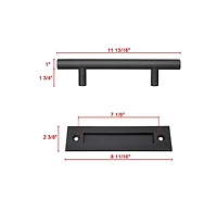 1x12" Sliding Barn Door Pull Flush Handle Gate Hardware Set Heavy Duty Cast Iron Matte Black