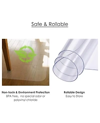 Yescom Clear Office Chair Mat for Hardwood 48" x 36" Rectangle Pvc Floor Protector for Rolling Desk Chairs 1/16" Thickness