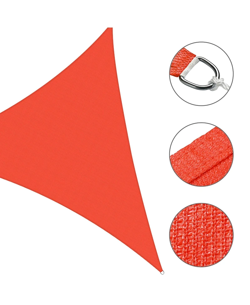2 Pack 25 Ft 97% Uv Block Triangle Sun Shade Sail Canopy Outdoor Pool Cover Net