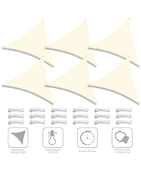 Yescom 6 Pack 7 Ft 97% Uv Block Triangle Sun Shade Sail Heavy Duty Outdoor