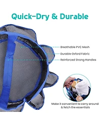 Yescom Portable Mesh Shower Caddy Tote 8 Pockets Bathroom Carry Bag Blue/Black Opt