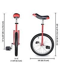 Yescom 18 In Wheel Outdoor Unicycle Skid-proof Tire Fitness Bicycle Balance Training for Adults Teenagers Kids