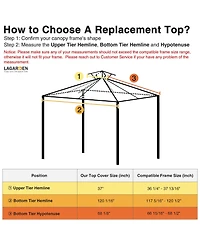Yescom 10x10Ft UV30+ Gazebo Replacement Top for 2 Tier Outdoor Canopy Cover Patio Backyard Party Deck Coffee Liqueur
