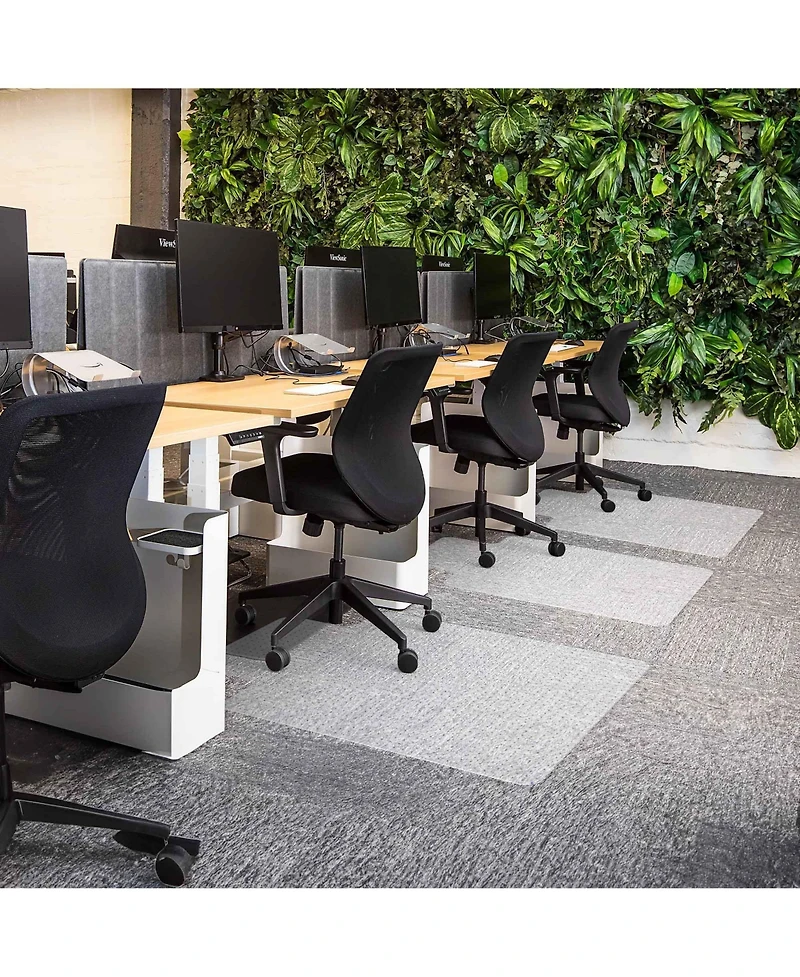 Yescom Clear Office Chair Mat for Low Pile Carpet 48" x 36" Thicken 1/8" with Lip 4PCS Plastic Floor Protector Home Studio