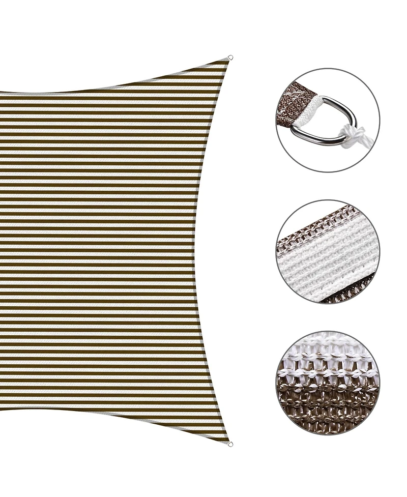 Yescom 23x22 Ft 95% Uv Block Rectangle Sun Shade Sail Canopy Cover Net Outdoor Pool