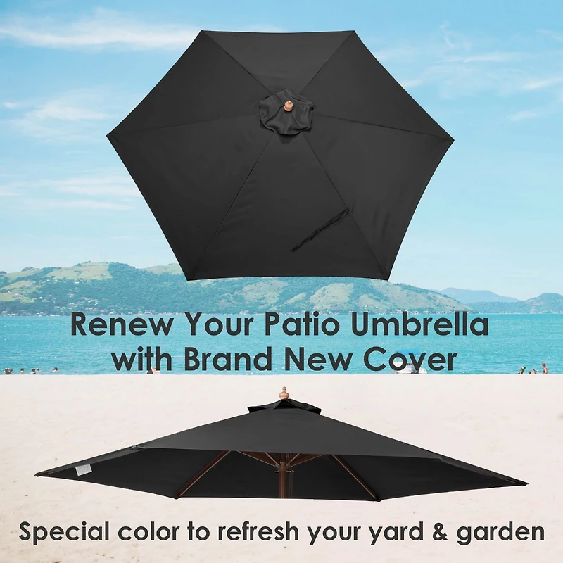 9 Ft Patio Umbrella Replacement Canopy Market Top Cover Table Outdoor Pool
