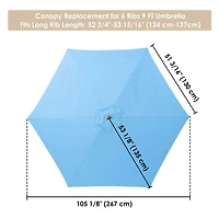 9 Ft Patio Umbrella Replacement Canopy Market Table Top Outdoor Sunshade Cover