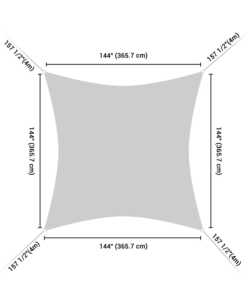 12x12 Ft 95% Uv Block Square Sun Shade Sail Outdoor Patio Pool Cover Net 2Pack