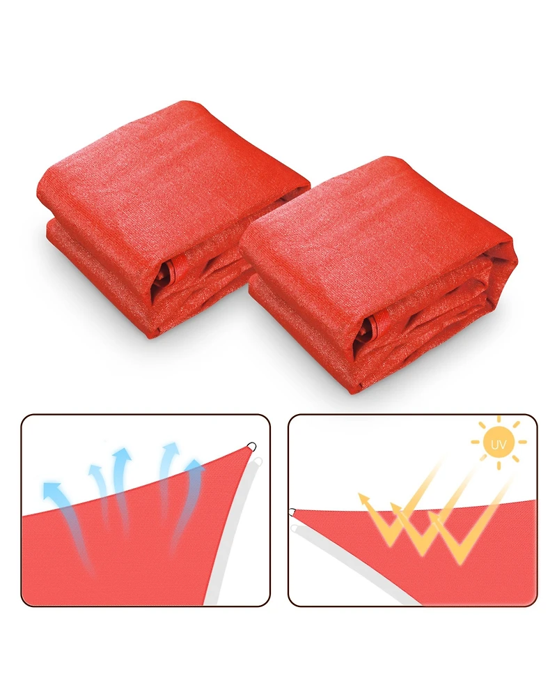 2 Pack 23x22 Ft 97% Uv Block Rectangle Sun Shade Sail Heavy Duty Canopy Outdoor