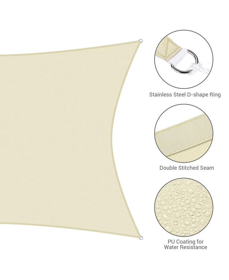 10x13 Ft 97% Uv Block Rectangle Sun Shade Sail Top Canopy Outdoor Patio 2 Pack