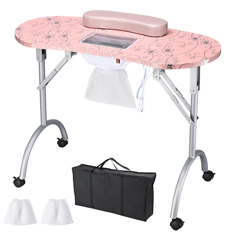 Byootique Portable Folding Manicure Nail Table Station Salon Desk Beauty Salon