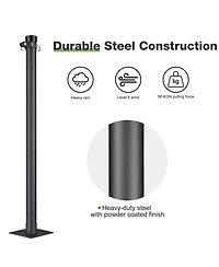 Rectangle Sun Shade Sail Canopy Awning 8Ft Detachable Pole Kit Outdoor