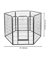 Yescom Heavy Duty Pet Playpen 6 Panel 28"x47" Dog Playpen Pet Pen Exercise Kennel Rv Camping Barrier Fence Cage for Small Medium Large Dogs