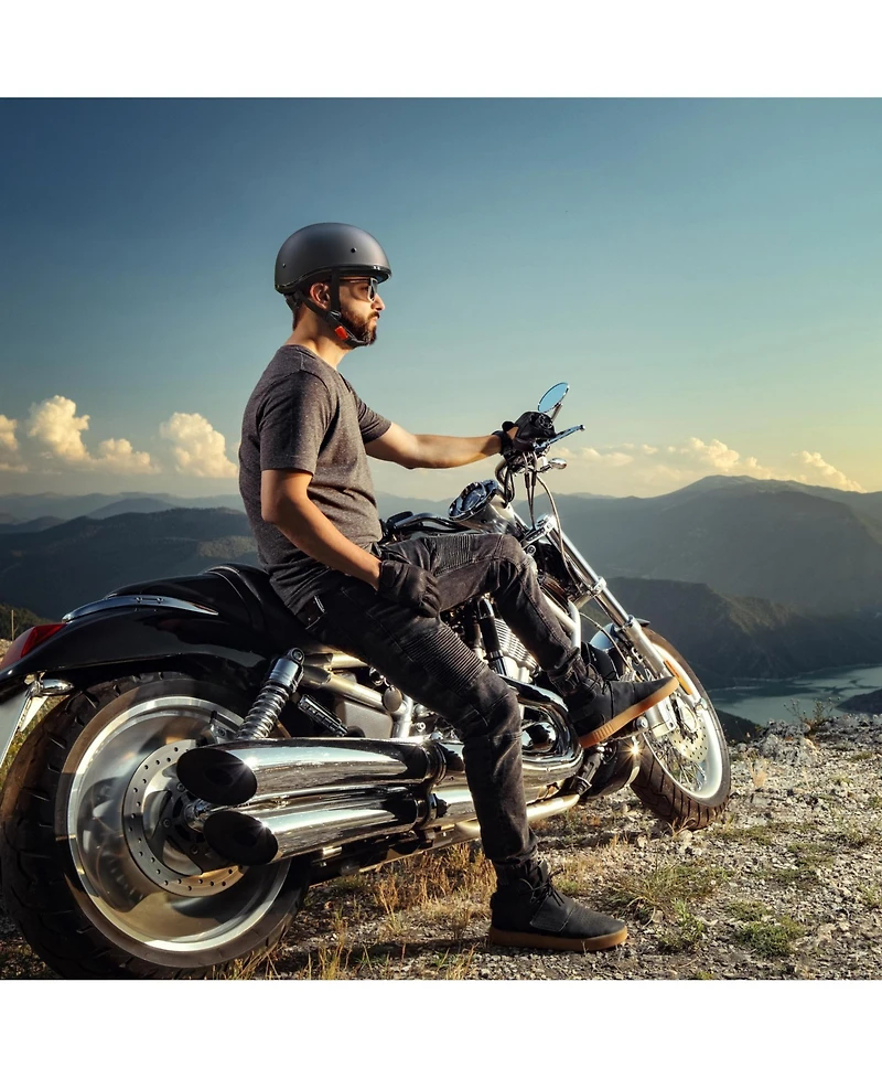 Ahr Half Face Motorcycle Helmet Dot Approved Bike Chopper Cruiser Scooter