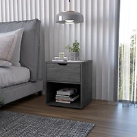 Fm Furniture Elliott Nightstand with Elegant Drawer and Open Shelf