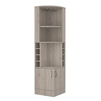 Fm Furniture Seattle Bar Cabinet, Eight Bottle Cubbies, Two Large Open Shelves