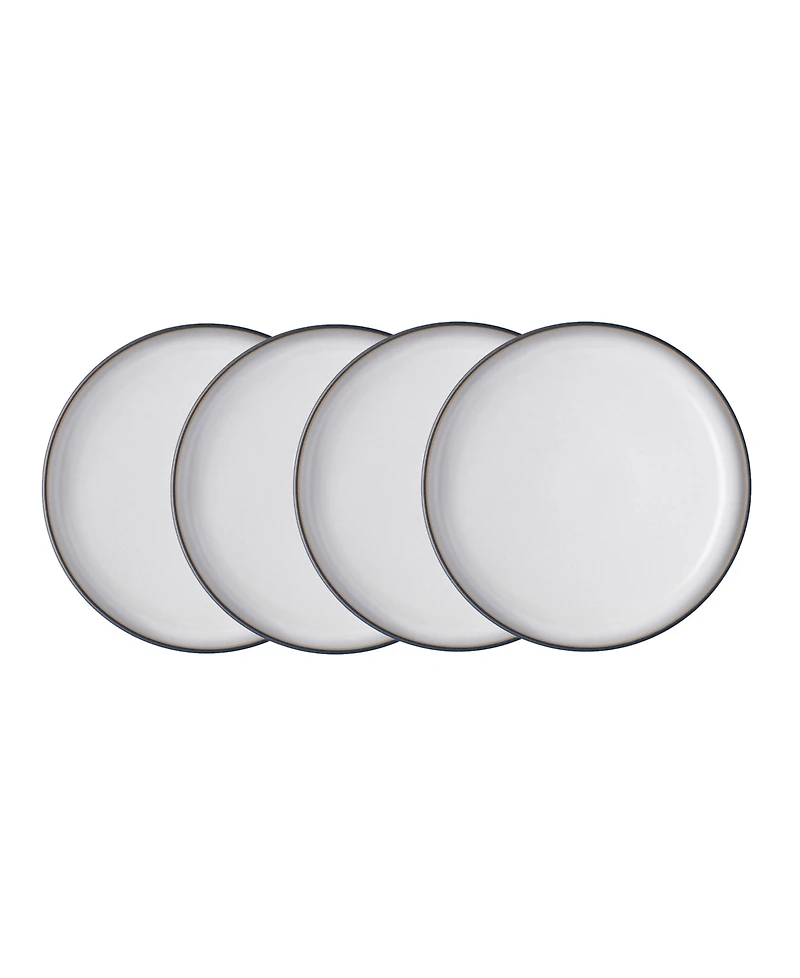 Denby Studio Grey/White Medium Coupe Plates, Set of 4