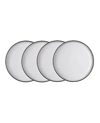 Denby Studio Grey/White Medium Coupe Plates, Set of 4