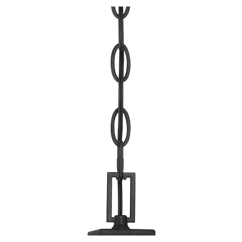 Arley Modern Outdoor Hanging Ceiling Light Fixture Black Geometric Frame 12 1/2" Seedy Glass for Exterior Barn Deck House Porch Yard Patio Outside Gar