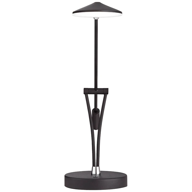 360 Lighting Modern Desk Table Lamp with Usb Charging Port Led 20" High Satin Black Metal Adjustable Arm for Bedroom Office