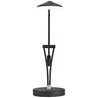 360 Lighting Modern Desk Table Lamp with Usb Charging Port Led 20" High Satin Black Metal Adjustable Arm for Bedroom Office