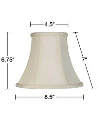 Imperial Shade Hardback Bell Lamp Shade Cream Small 4.5" Top x 8.5" Bottom x 7" High Candelabra Clip-On Fitting