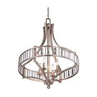 Vienna Full Spectrum Soft Silver Chandelier 24" Wide Crystal Glass 4-Light Fixture for Dining Room House Kitchen Bedroom