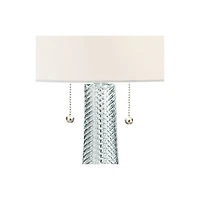 Possini Euro Design Miriam Modern Table Lamp 28 1/2" Tall Light Aqua Blue Textured Glass White Drum Shade for Bedroom Living Room Bedside Nightst