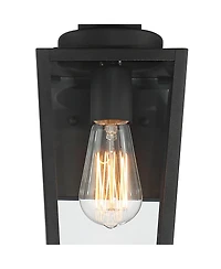 Ackerly 14" High Farmhouse Rustic Lantern Outdoor Wall Light Fixture Mount Porch House Exterior Outside Edison Bulb Weatherproof Textured Black Finish