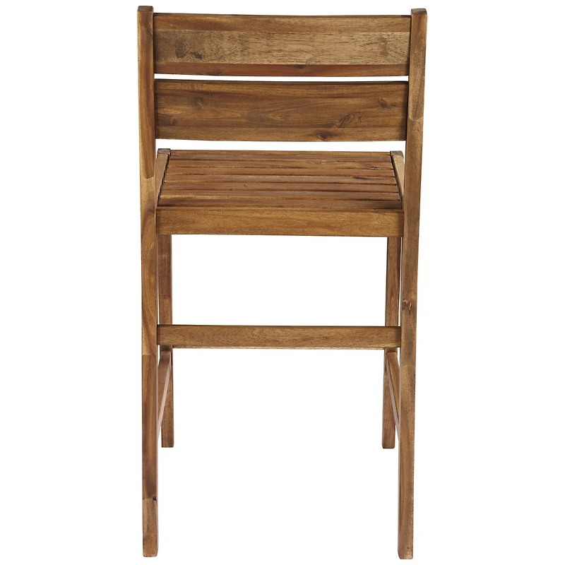 Teal Island Designs Wood Outdoor Bar Stools 24" Set of 2 High Farmhouse Rustic with Ladder Backrest Footrest for Kitchen Counter Island Patio Gar