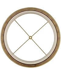 Gold Finish Laser Cut Metal Large Drum Lamp Shade 17" Top x 17" Bottom x 10" High (Spider) Replacement - Spring crest