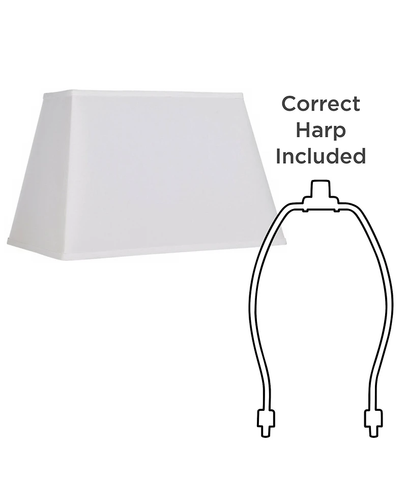Springcrest White Large Rectangular Lamp Shade 14" Wide x 6" Deep at Top and 18" Wide x 12" Deep at Bottom and 12" Height (Sp